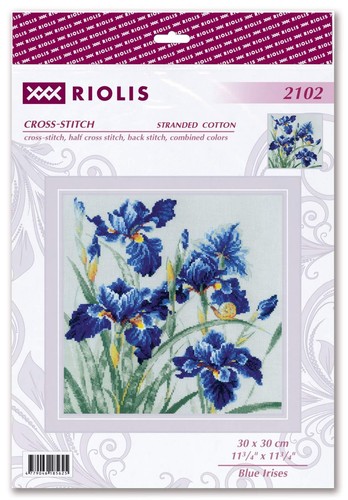 Riolis Counted Cross Stitch Kit Blue Irises R2102 - Picture 2 of 9