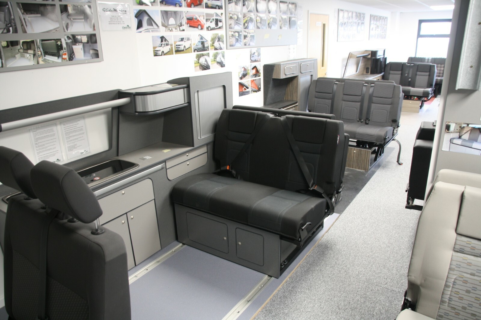 950mm Campervan Table Rail & Clips & Table Storage Kit VW T5 Motorhome