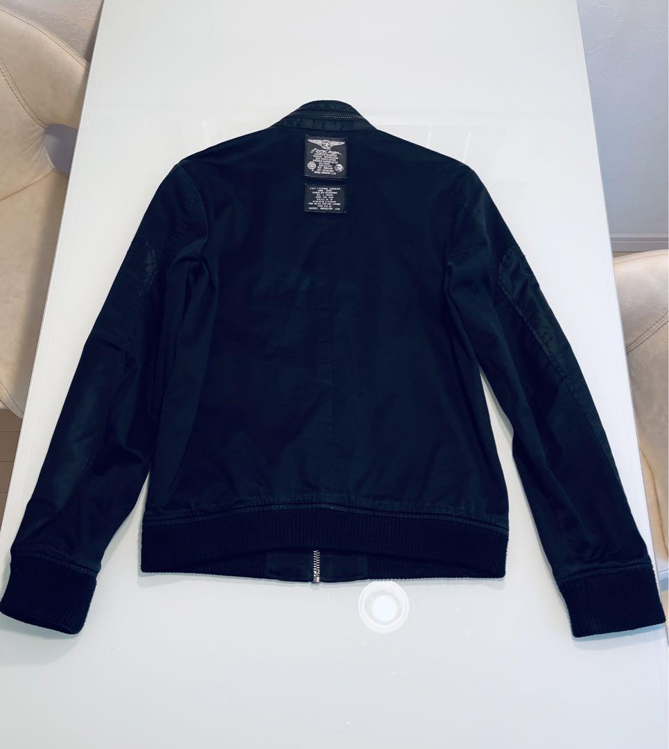 Diesel Men M Black Zippered Pocket Jacket Zip-Up Blouson