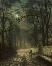 John Atkinson Grimshaw A Moonlit Night 8" x 10" Print ready to frame