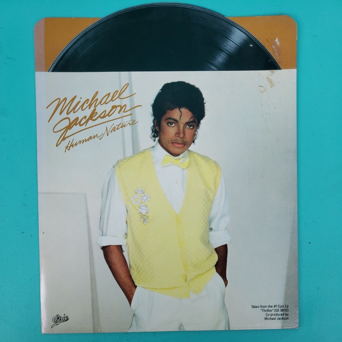 1 VTG 80s MICHAEL JACKSON Human Nature Faux-Record Epic 2