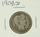 1908-D Barber Quarter :  Very Good   VG