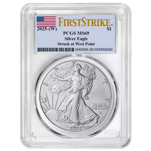 2025 (W) $1 American Silver Eagle PCGS MS69 FS Flag Label