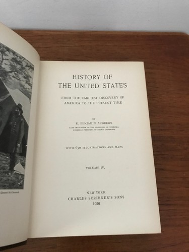 1926 HISTORY OF THE UNITED STATES Volume IV E. Benjamin Andrews Illustrated 4 - Picture 6 of 9