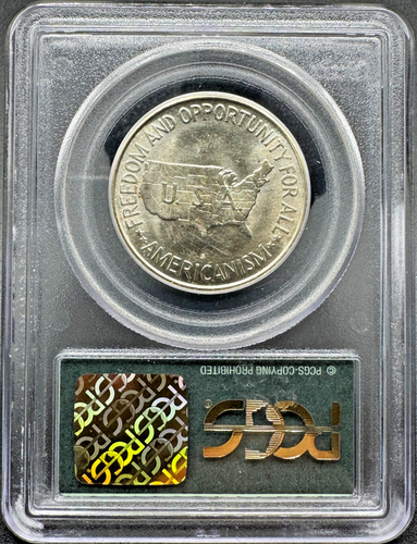 1954-S WASHINGTON-CARVER COMMEMORATIVE SILVER HALF DOLLAR PCGS OGH MS65 9EH25 - Picture 3 of 4