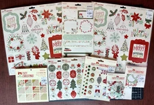 My Mind's Eye COZY CHRISTMAS 6X6 Paper Pad, Chipboard, Stickers, Brads, Tags LOT