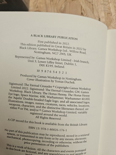 Warhammer Horus Heresy Sigismund The Eternal Crusader Hardcover 2022 - Foto 5 di 5