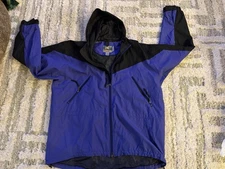 EMS Eastern Mountain Sports Jacket Mens XXL Blue Black Hooded Activent Shell