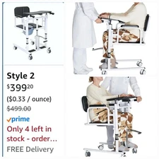Patient Lift Transfer Chair, Patient Lift Wheelchair for Home,Lightweight...