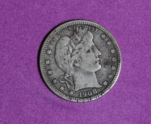1908-D Barber Quarter #P33584