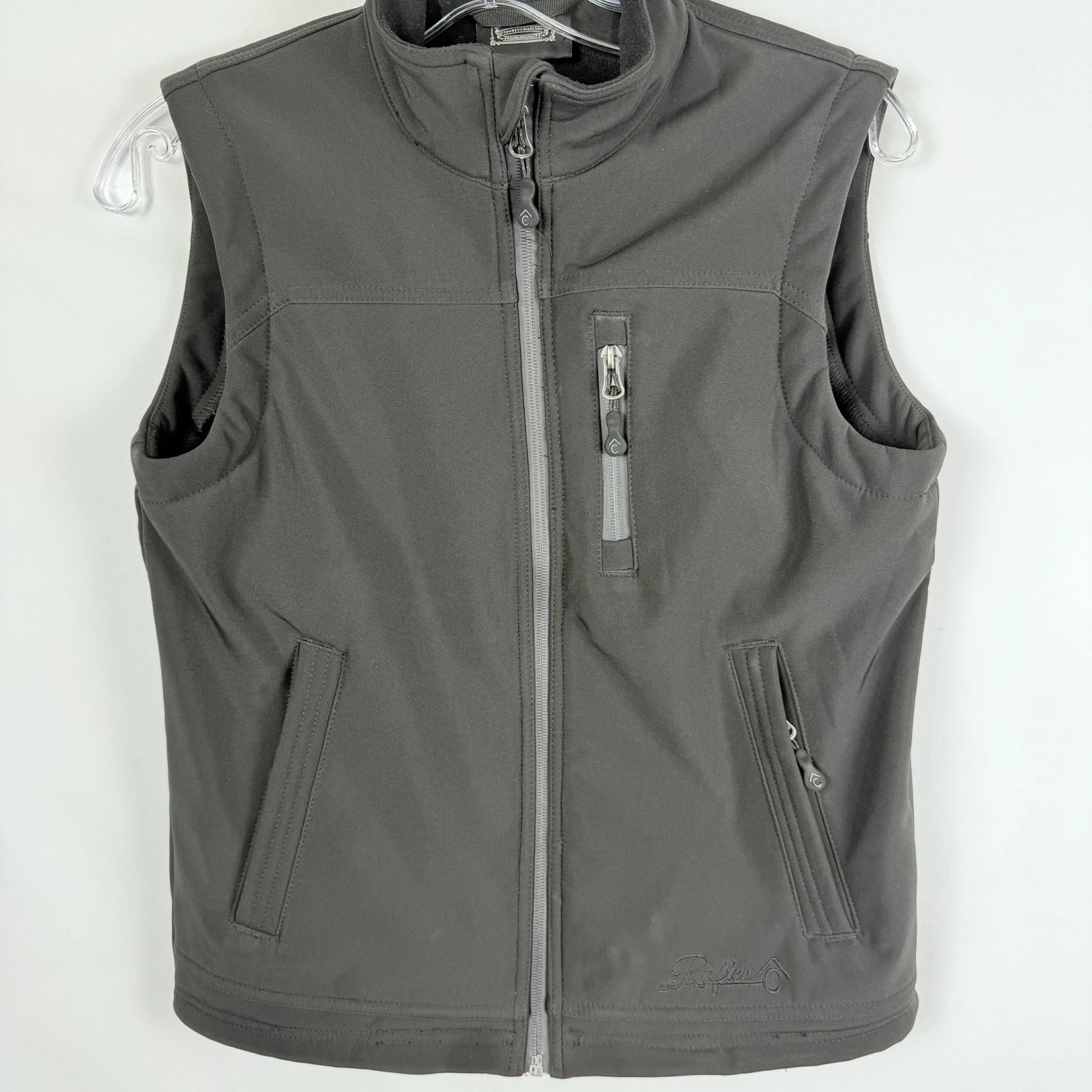 Rafter C Mens Sz M Black Bonded Vest Zipper Pockets Gorpcore Outdoors Cowboy