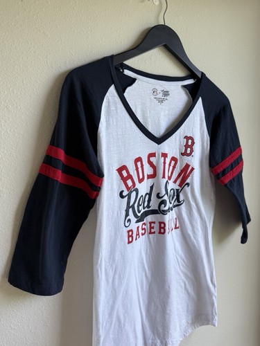 Boston Red Sox Shirt Womens Medium Campus Lifestyle 3/4 Sleeve Genuine - Picture 9 of 12