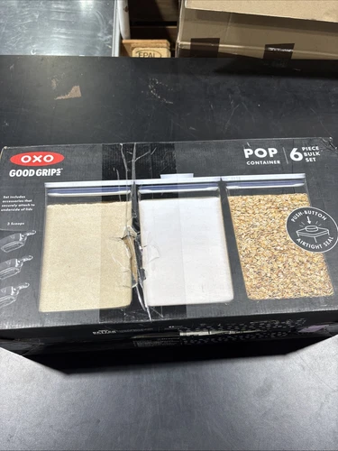 OXO Pop 2.0 6pc Bulk Storage Container Set 6 Piece  Brand New ,Damage Box