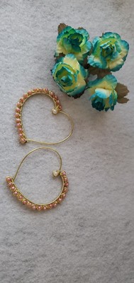 Handmade Pair of Earrings with 4mm Pink Pearls In Gold Plates Wire. Made In USA