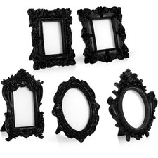 5 Pcs Mini Picture Vintage Frames Tiny Antique Photo Baroque Ornate Resin Ova...