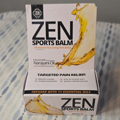 ZEN Sports Balm Topical Analgesic All-Natural Infused 11 Essential Oils 0.7 oz