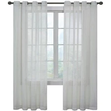 Odor Neutralizing Sheer Voile Grommet Window Curtain Panel for Bedroom Living