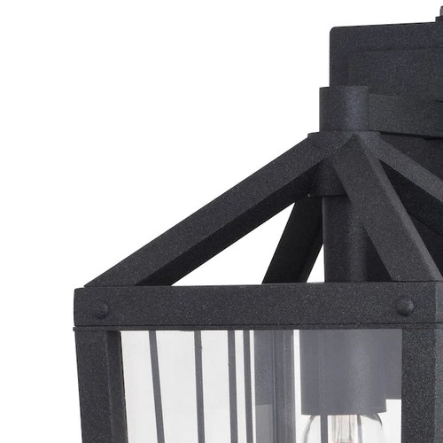 VAXCEL T0589 Gage 7-in Black Outdoor Farmhouse Wire Cage Wall Lantern, Dusk to - Picture 4 of 7