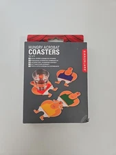 Kikkerland Hungry Acrobat Coasters Set of 4 Classy Cork Drink Holders Gift