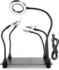 Helping Hands Soldering Station PCB Holder 5X Magnifying Glass 4 Arms Tools