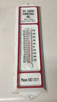 Vintage 1960's Gil Coons Furniture Store Boyne City Michigan Thermometer Works