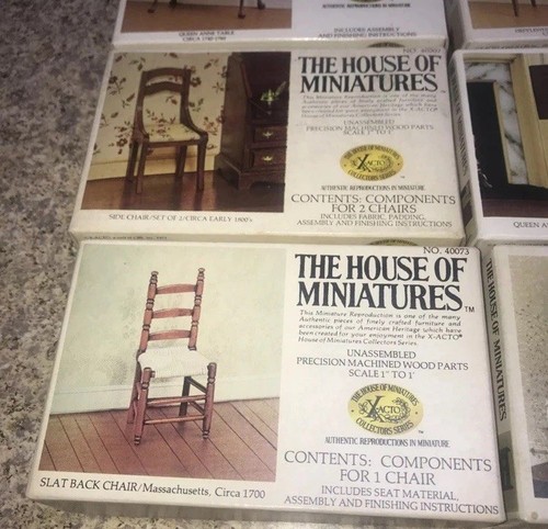 9 House of Miniatures Kits Chippendale Queen Anne Unassembled Chair Chest Table - Picture 6 of 9