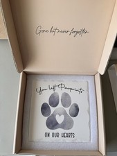 Engraved Dog Pawprint Memorial Plaque Gone But Never Forgotten
