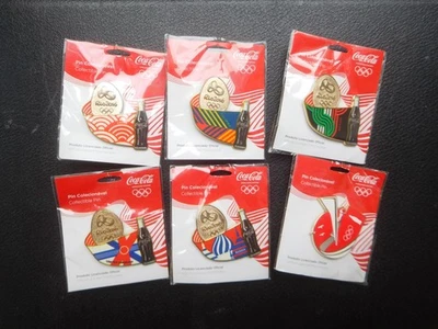 6 er Lot Pins Coca Cola Olympia 2016 Rio de Janeiro Brazil - Bild 1 von 4