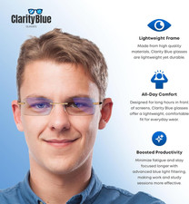 Clarity Blue Glasses Women Men Light Reading Eye Strain Screen Computer Gaming