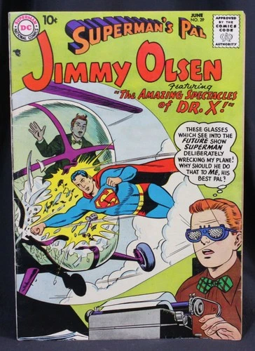 Vtg Superman's Pal Jimmy Olsen Comic Book Dr X Specs #29 DC 1958 Silver Estate