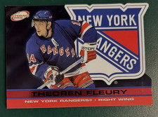 Theoren Fleury 2001-02 Pacific Atomic RED #63 xx/290 Die-Cut NYR