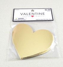 2018 Valentine Paper Crafts-Gold Foil Heart Die Cuts 9pc