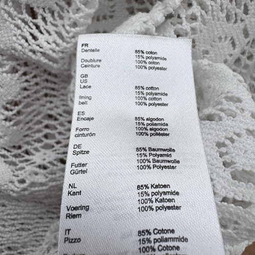 Maje High Neck Lace Top Size 2 UK 10 White Ruffles Camisole Layer Long Sleeve - Picture 7 of 8