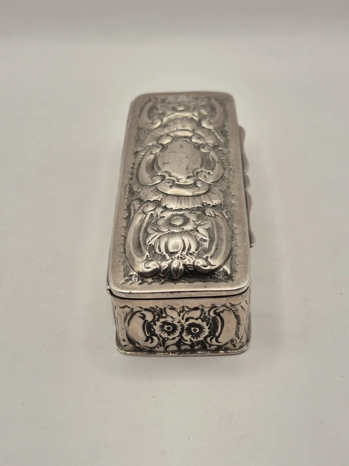 Tocador anillo baratija plata Nathan and Hayes Birmingham 1893 RARO Foto 3 de 4