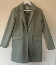 Tu Sage Light Green Smart Coat Jacket Unlined Pockets Size 8