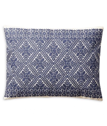 Ralph Lauren HAYWOOD BORDADO Crema Azul Plumón Relleno Almohada 15x20 NUEVO CON ETIQUETAS $255