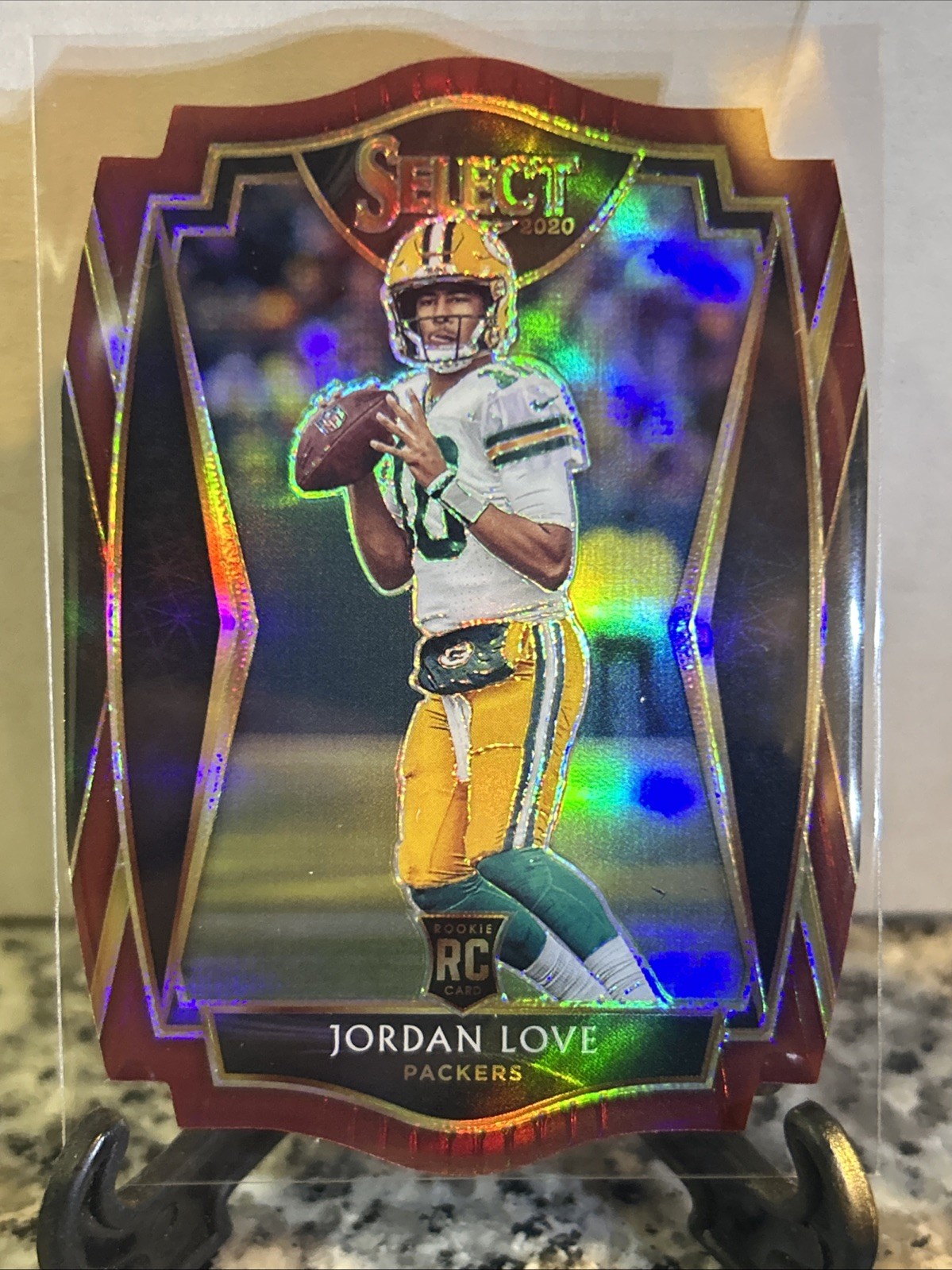2020 Panini Select Premier Level Jordan Love #147 Maroon Prizm Die-Cut (RC)