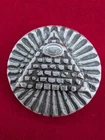 MK Barz Hand Poured All Seeing Eye Pyramid Round 2 Ozt .999 silver