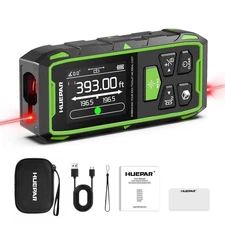 Huepar Professional Dual Laser Measuring Tool 393ft, Rechargeable Bilateral L...