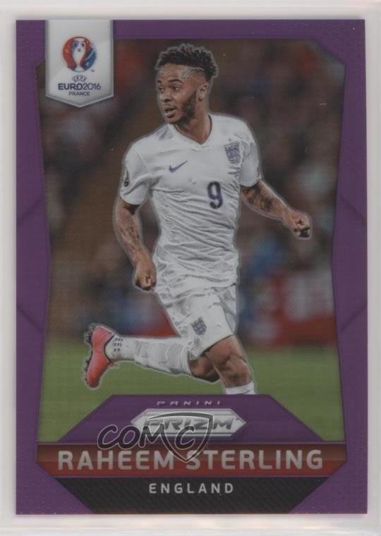 2016 Panini Prizm UEFA Euro Purple Prizm /99 Raheem Sterling #64