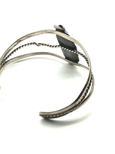 Vintage Native American Sterling Silver Turquoise Cuff Bracelet 6.25” 13g 34mm - Picture 7 of 14