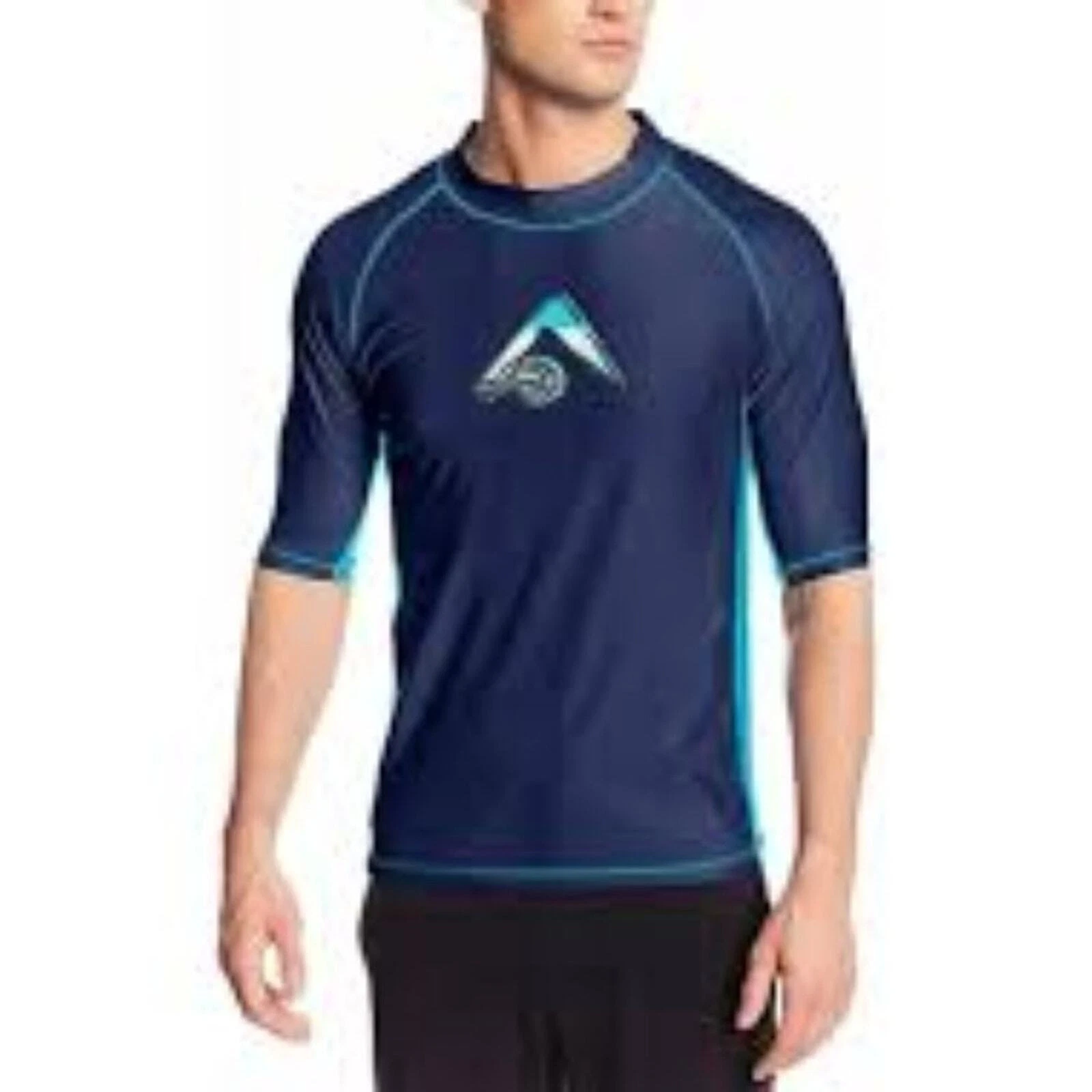 Kanu Surf Men's Twister UPF 50 Short Sleeve Sun Protective Rashguard Swim Shirt