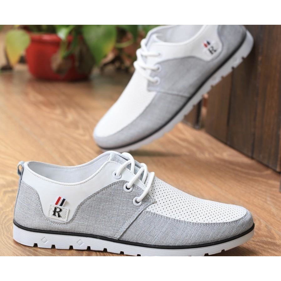 Zapatillas para hombre casual de dos tonos con encaje Zapatillas para hombre casual de dos tonos con encaje