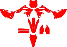 Kawasaki KXF 250 / 2013 2014 2015 2016 vector template a escala real 1:1