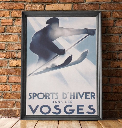 POSTER Vintage SKI LUGE VOSGES Rf118 - Haute Qualité 60x80cm