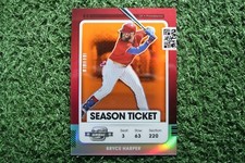 Bryce Harper 2021 Panini Contenders Optic Season Ticket #99 Orange Prizm /49
