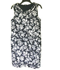 NEW TALBOTS BLUE WHITE FLORAL COTTON SHEATH DRESS SIZE 10 P PETITE 119