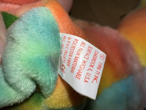 ty Peace Beanie Babies 1999 Buddies 1996 Tie Dye Rainbow Bear Set MWMT - Picture 12 of 16