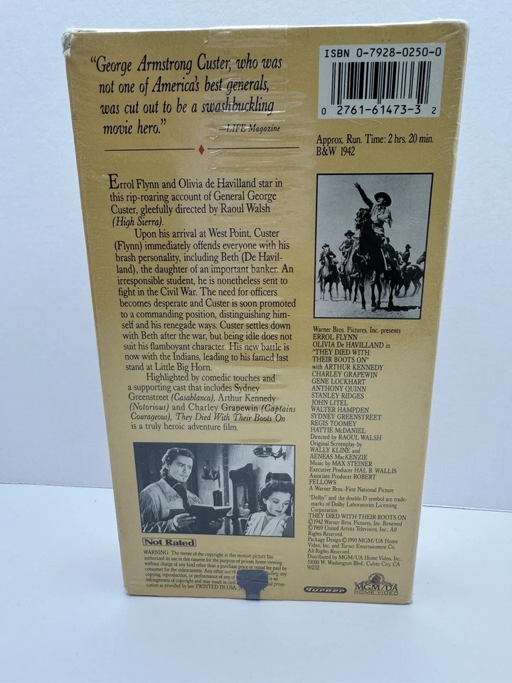 They Died With Their Boots On VHS New Sealed - Image 3 of 4