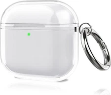 Clear Case for for AirPods 4 (2024) Shockproof Earbuds Protective Cover Keychain